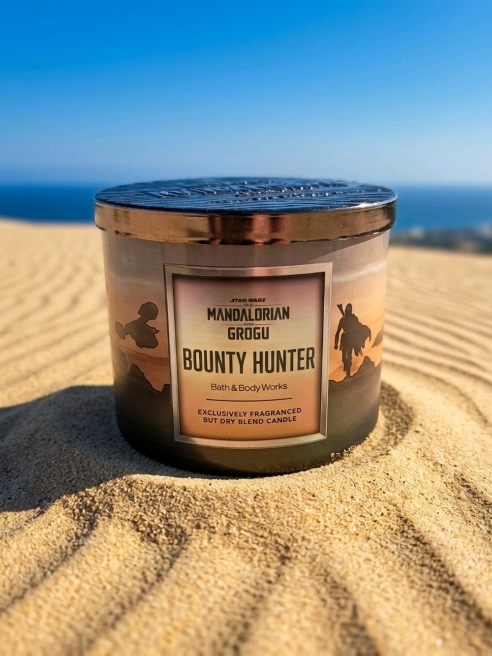 Bath & Body Works - Bounty Hunter Grogu- 3-Wick Candle - Brown & Gold - New